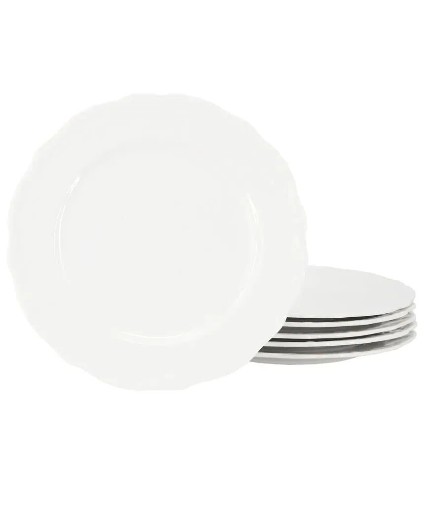 Henryi 6-Piece Porcelain Dinner Plate Set - White