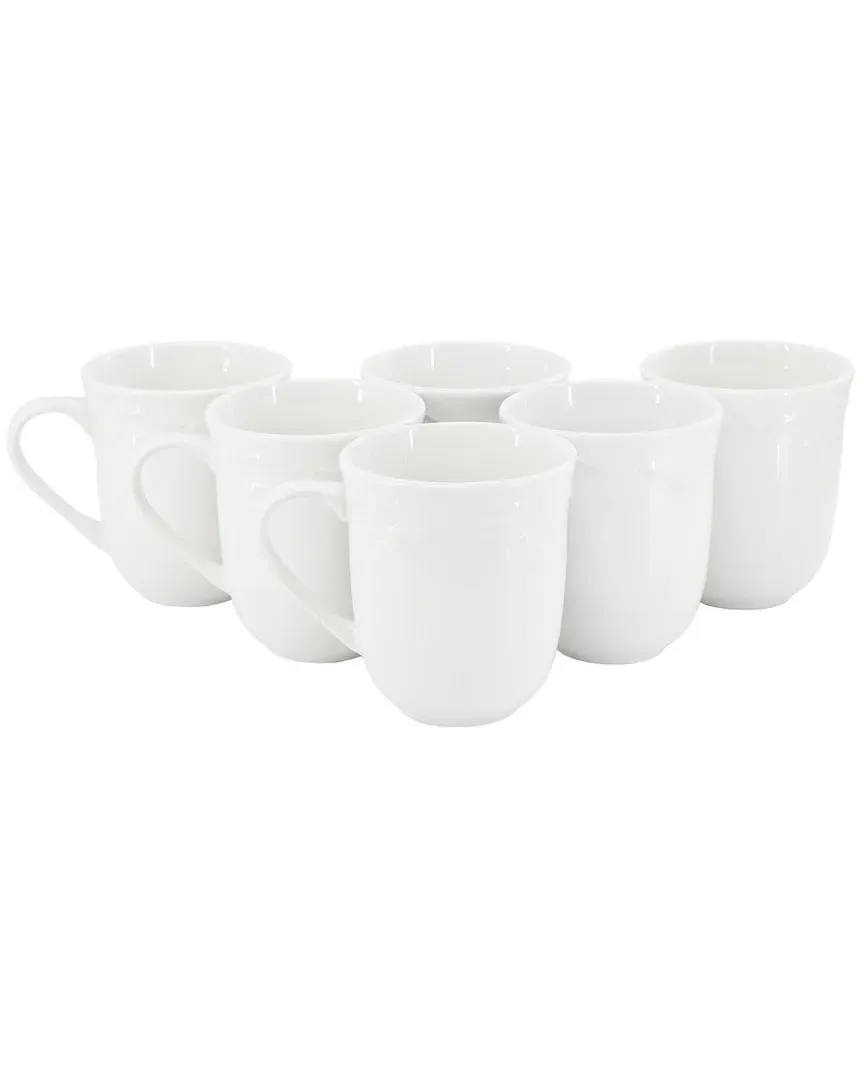 Henryi 6-Piece Porcelain Mug Set - White