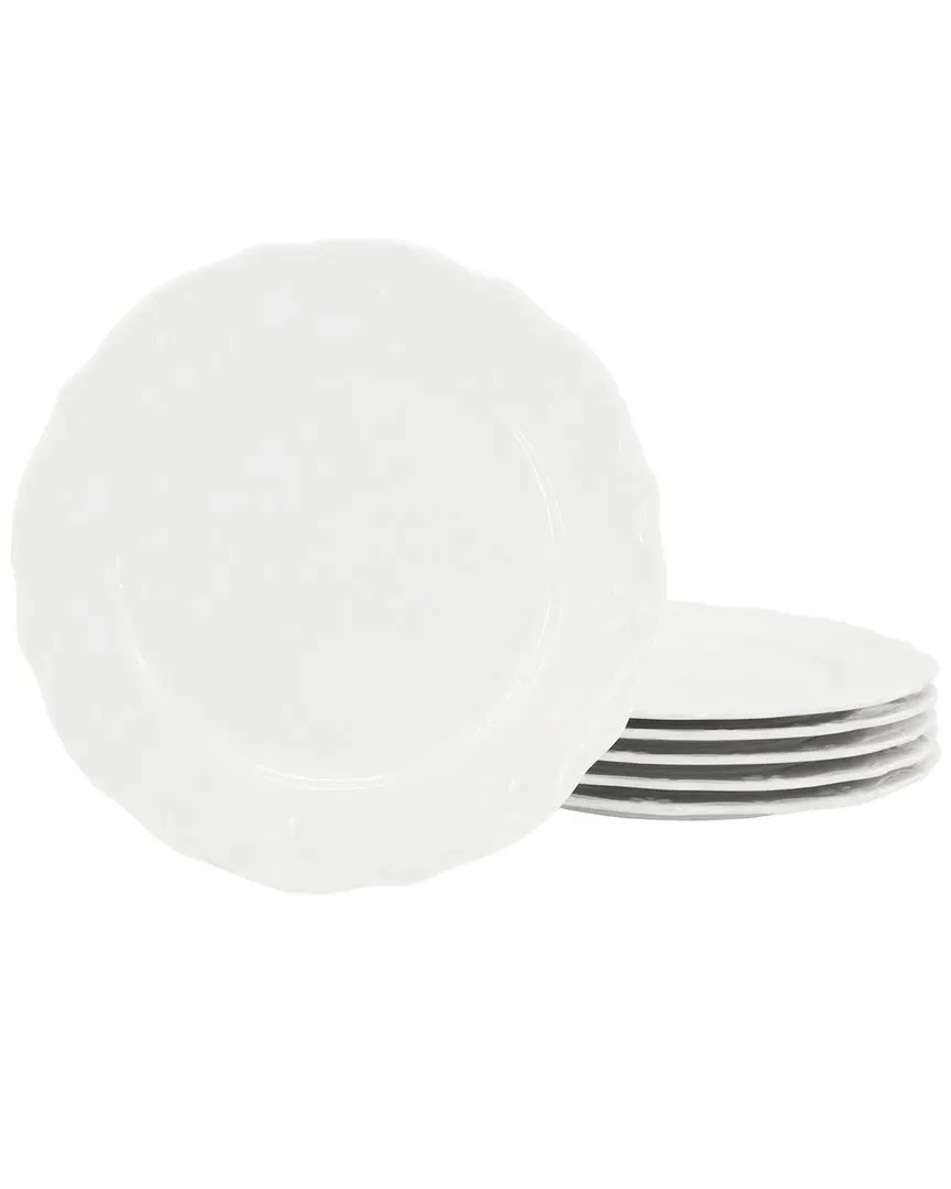 Henryi 6-Piece Porcelain Salad Plate Set - White