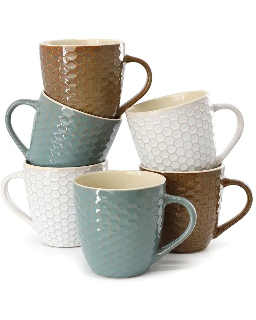 Honey Bee 6pc Stoneware Mug Set