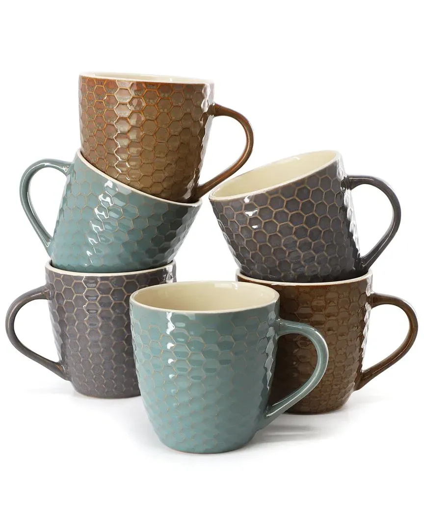 Honeysuckle 6pc Stoneware Mug Set - Multi