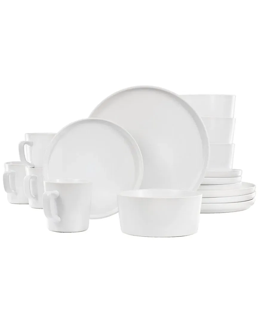 Luxmatte 16-Piece Dinnerware Set - White, Stoneware