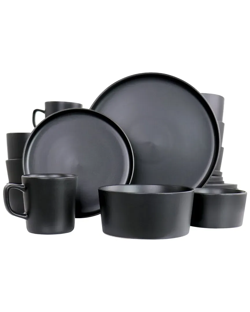 Luxmatte 20pc Round Dinnerware Set - Black, Stoneware image
