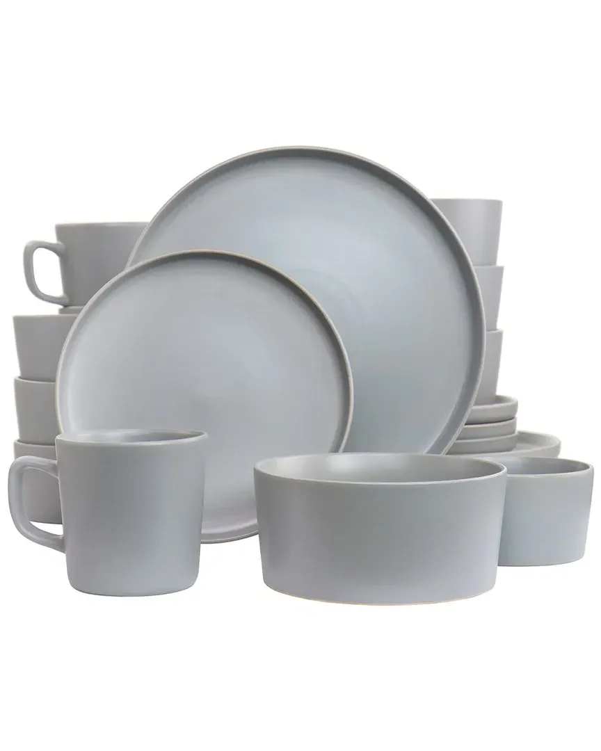 Luxmatte 20pc Round Dinnerware Set - Light Grey, Stoneware