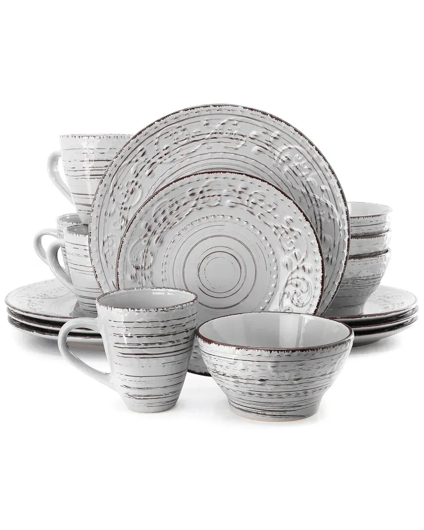 Malibu Calcite 16-Piece Dinnerware Set - White, Stoneware image