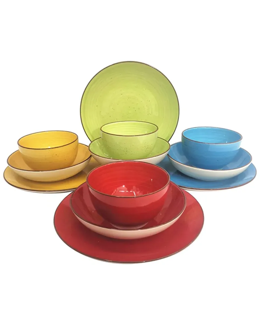 Mason 12pc Round Dinnerware Set - Multicolor, Stoneware