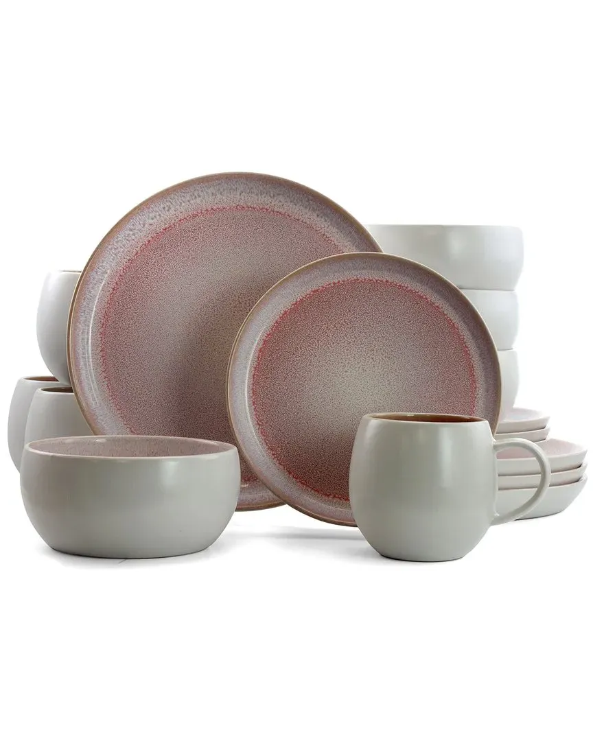 Mocha 16pc Round Dinnerware Set - Purple, Stoneware
