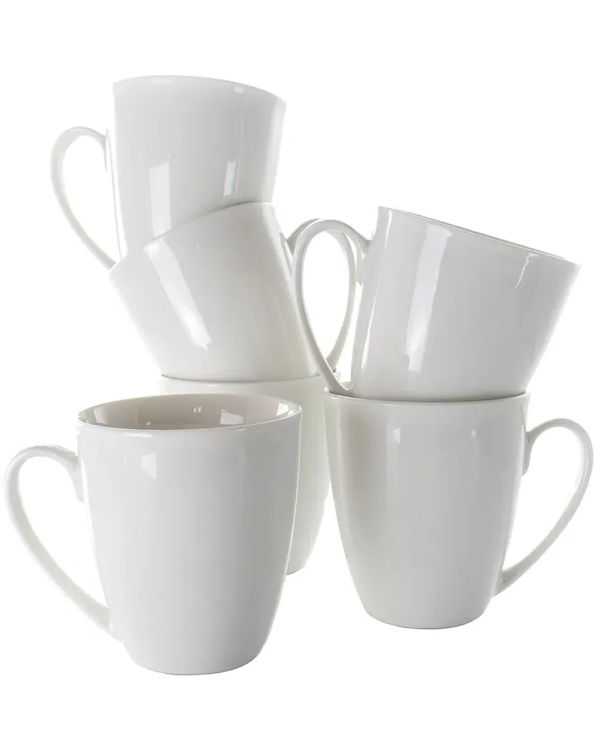 Rosales 6pc Porcelain Mug Set - White