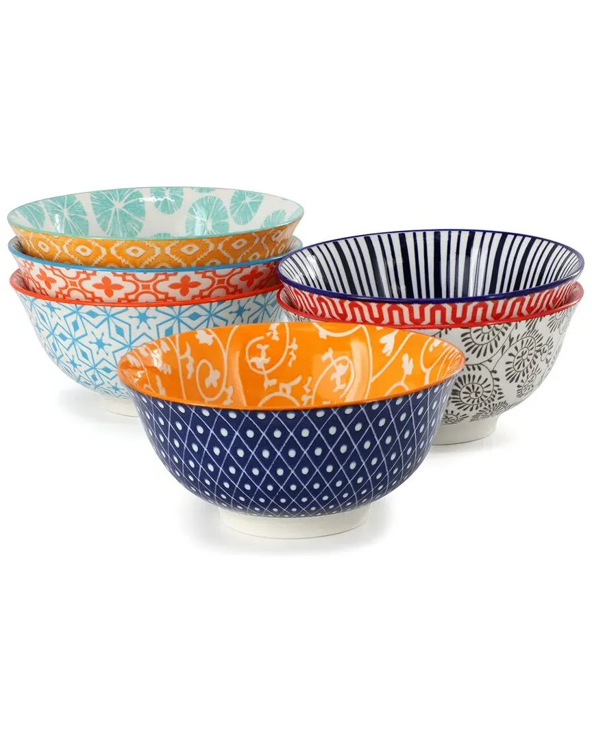 Roxey 6-Piece Footed Bowl Set - Porcelain