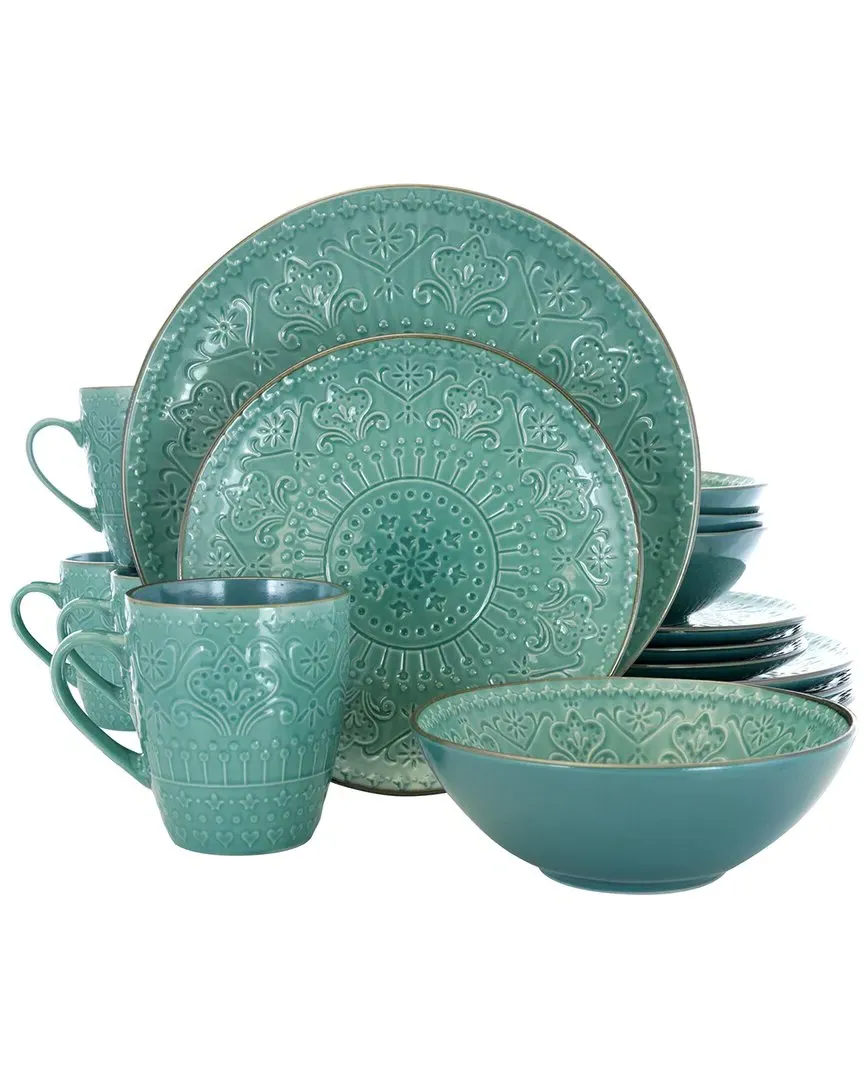Sea Foam Mozaic 16pc Stoneware Dinnerware Set - Sea Green