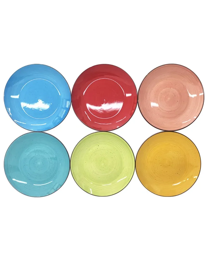 Sebastian 6pc Round Dinner Plate Set - Multicolor, Stoneware image