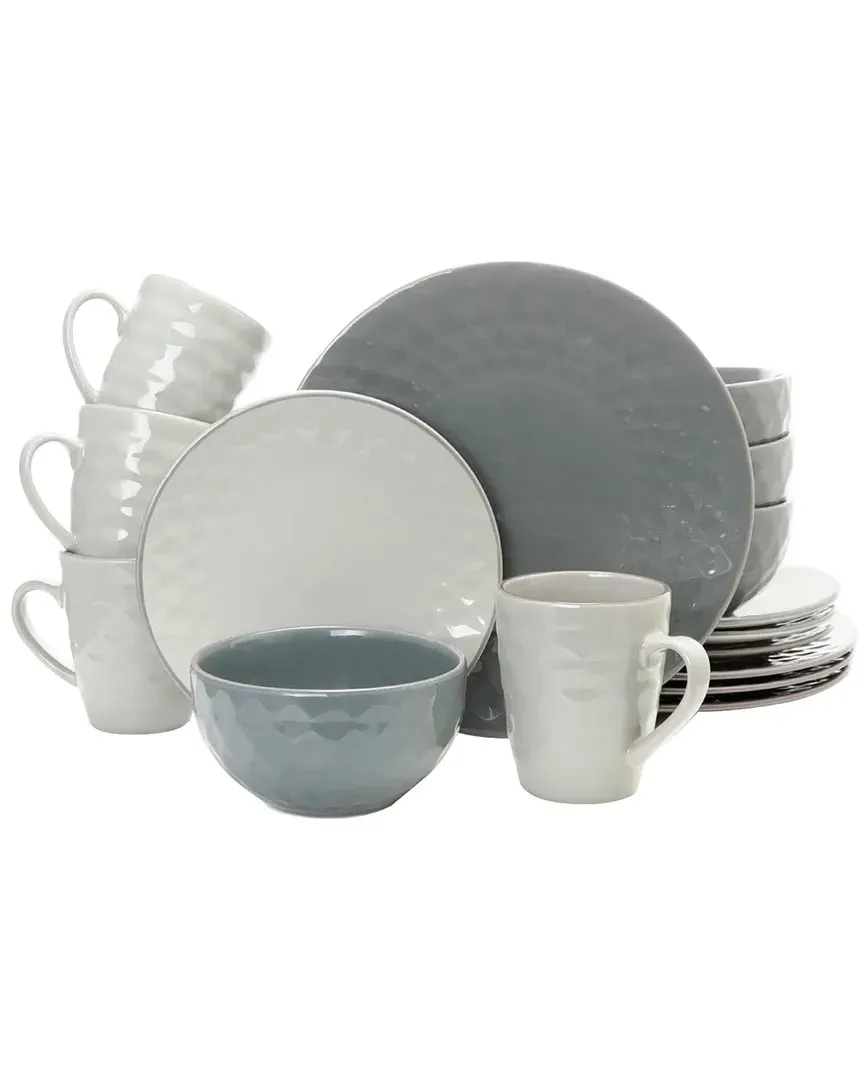 Tahitian Pearl 16-Piece Dinnerware Set - Slate, Stoneware
