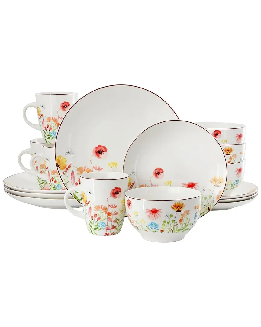 Wildflower Meadow 16-Piece Dinnerware Set - Multicolor, Stoneware