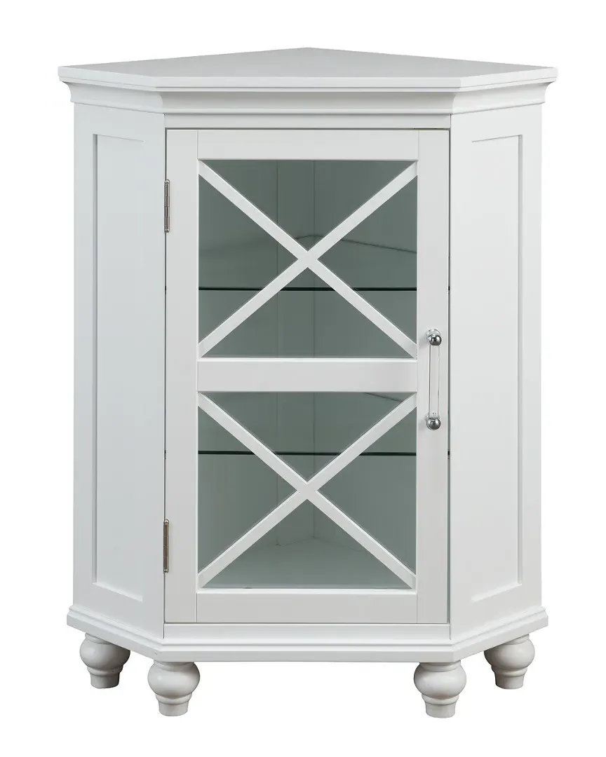 Blue Ridge Corner Floor Cabinet - White, Engineered Wood image