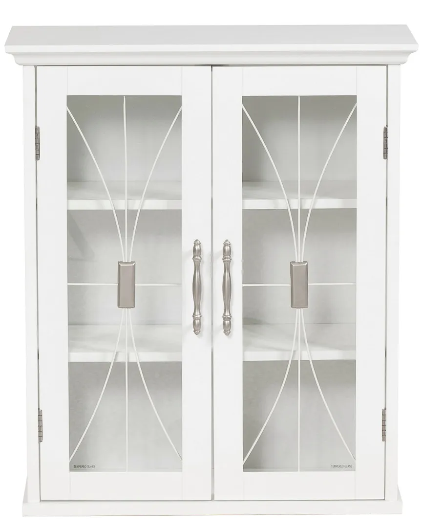 Delaney Floor Cabinet with Glass Doors - White image