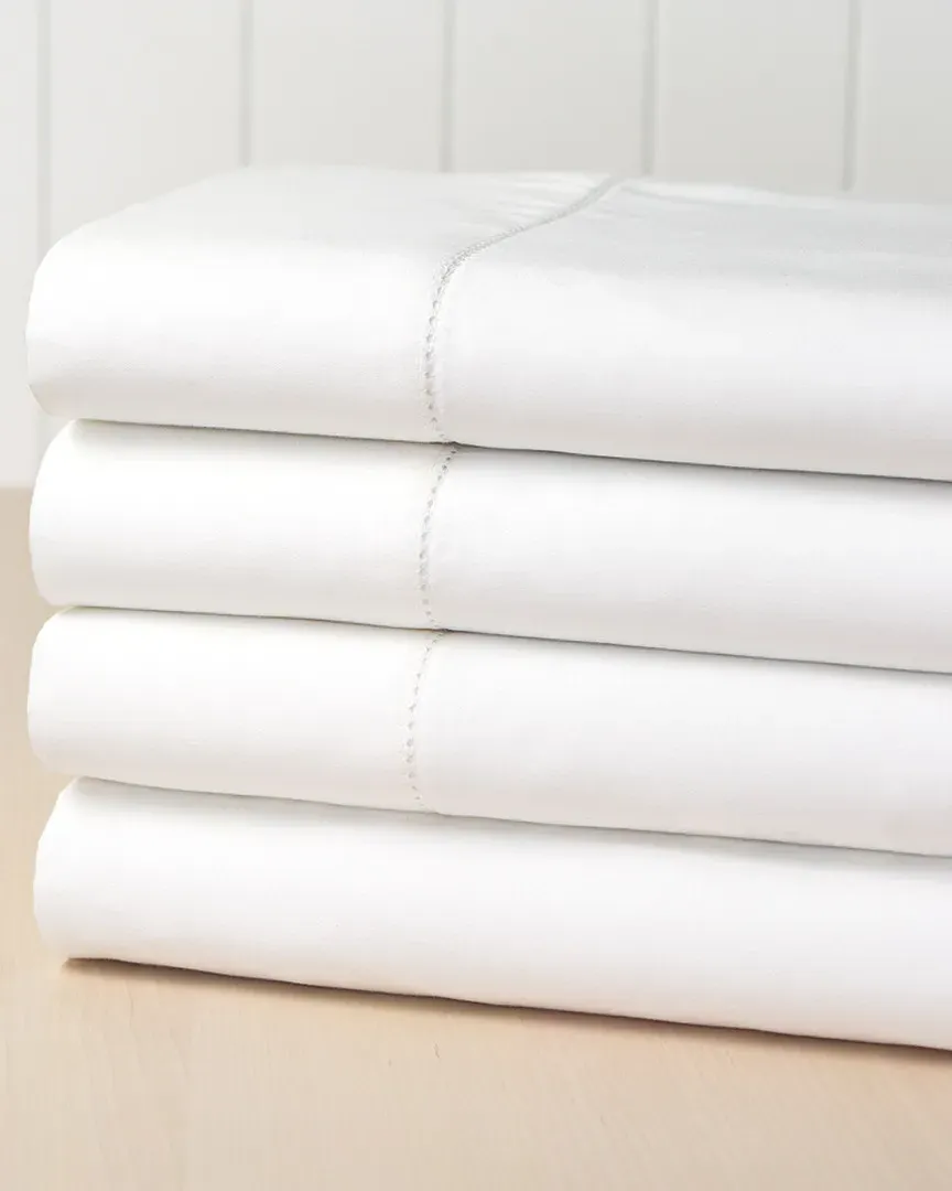 400 Thread Count Cotton Hemstitch Sheet Set - White