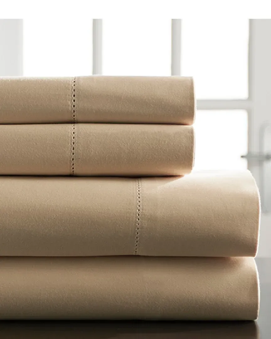 400 Thread Count Hemstitch Sheet Set - Fawn, Cotton image