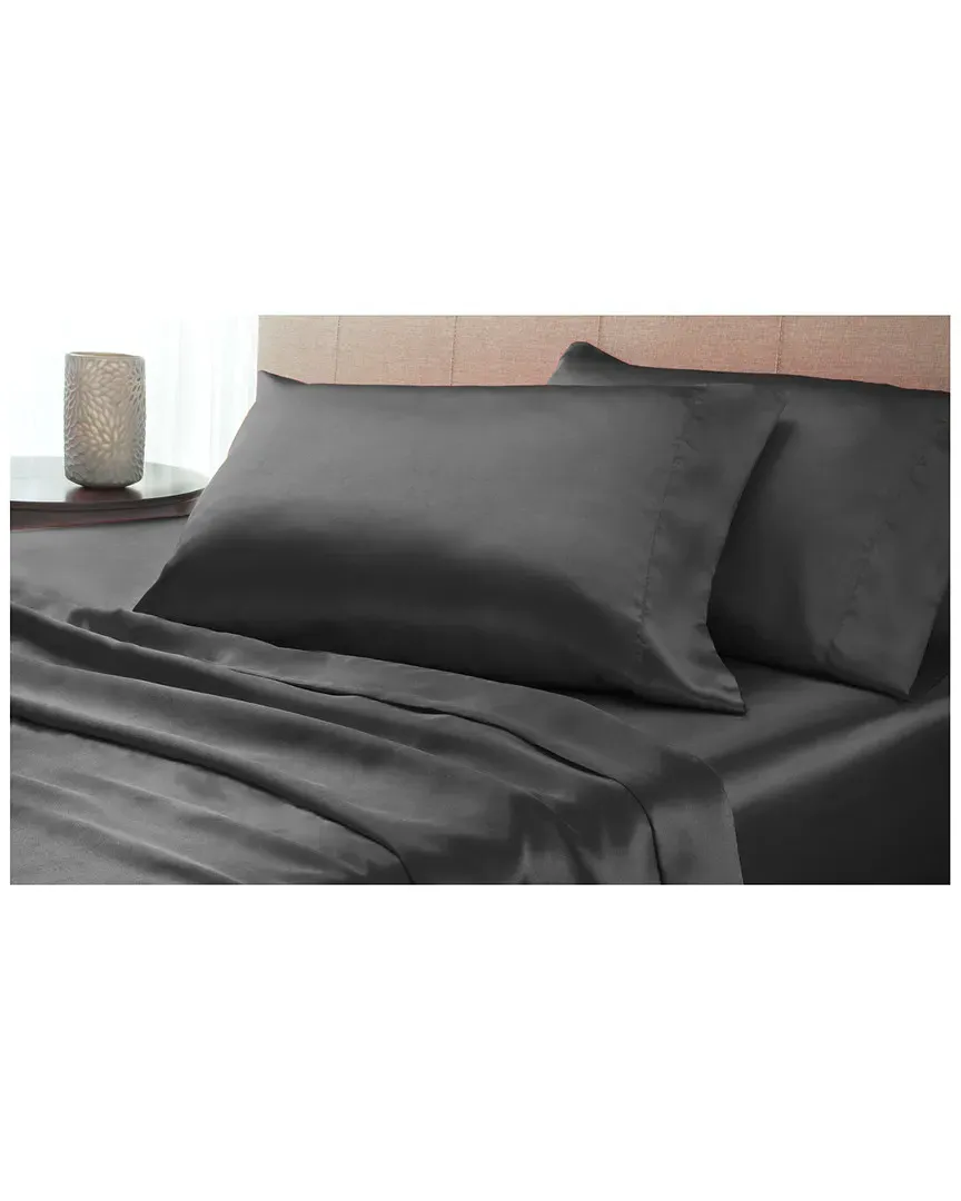 Satin Sheet Set - Black, Polyester