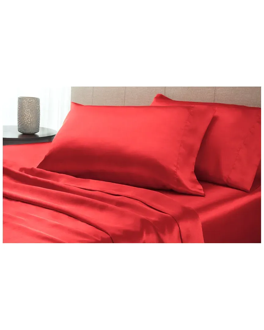 Satin Sheet Set - Red, Polyester image