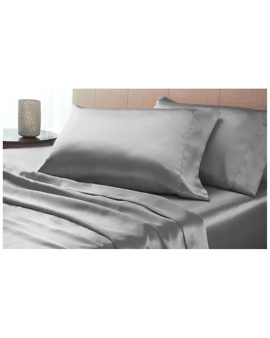 Satin Sheet Set - Silver, Polyester