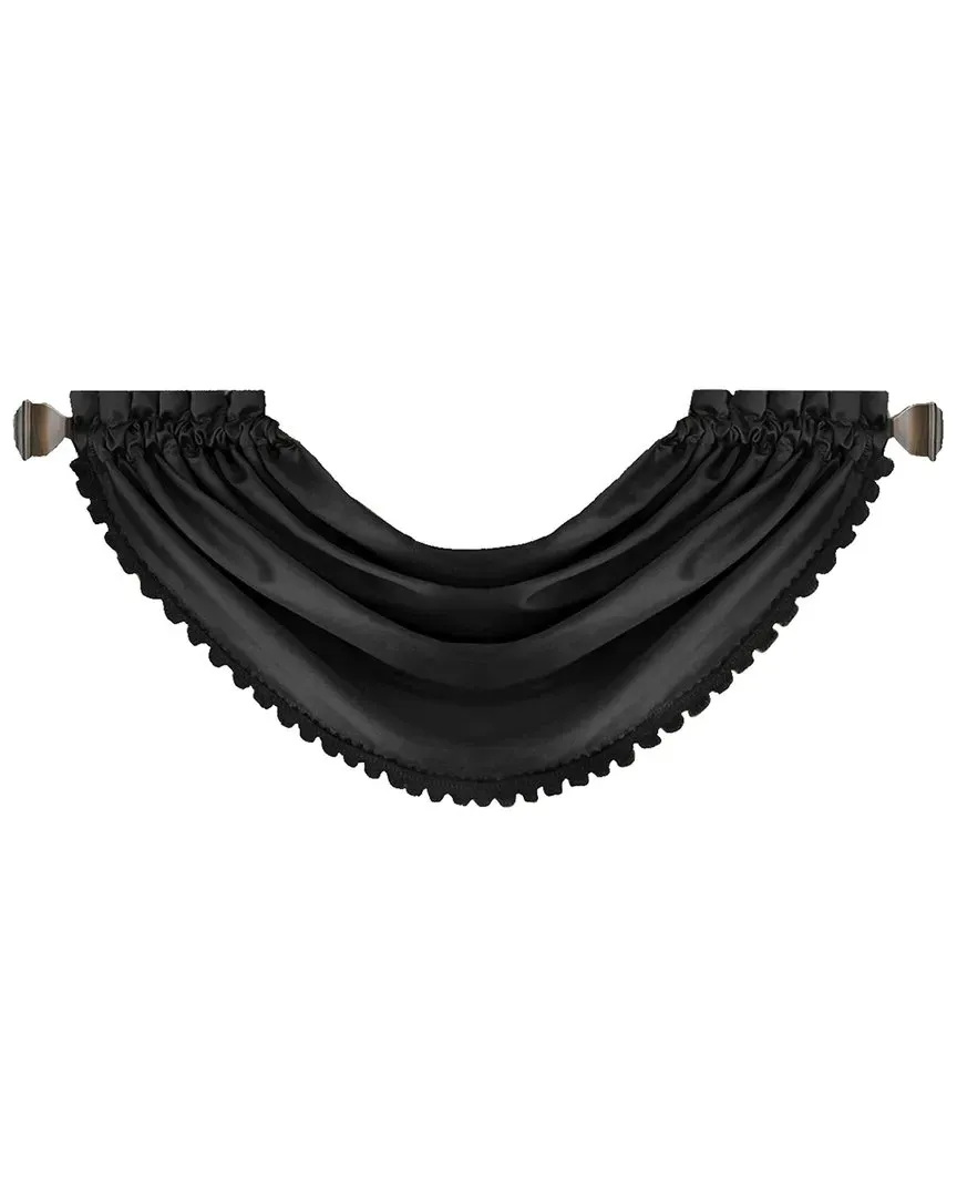 All Seasons Waterfall Window Valance - Black, Polyester