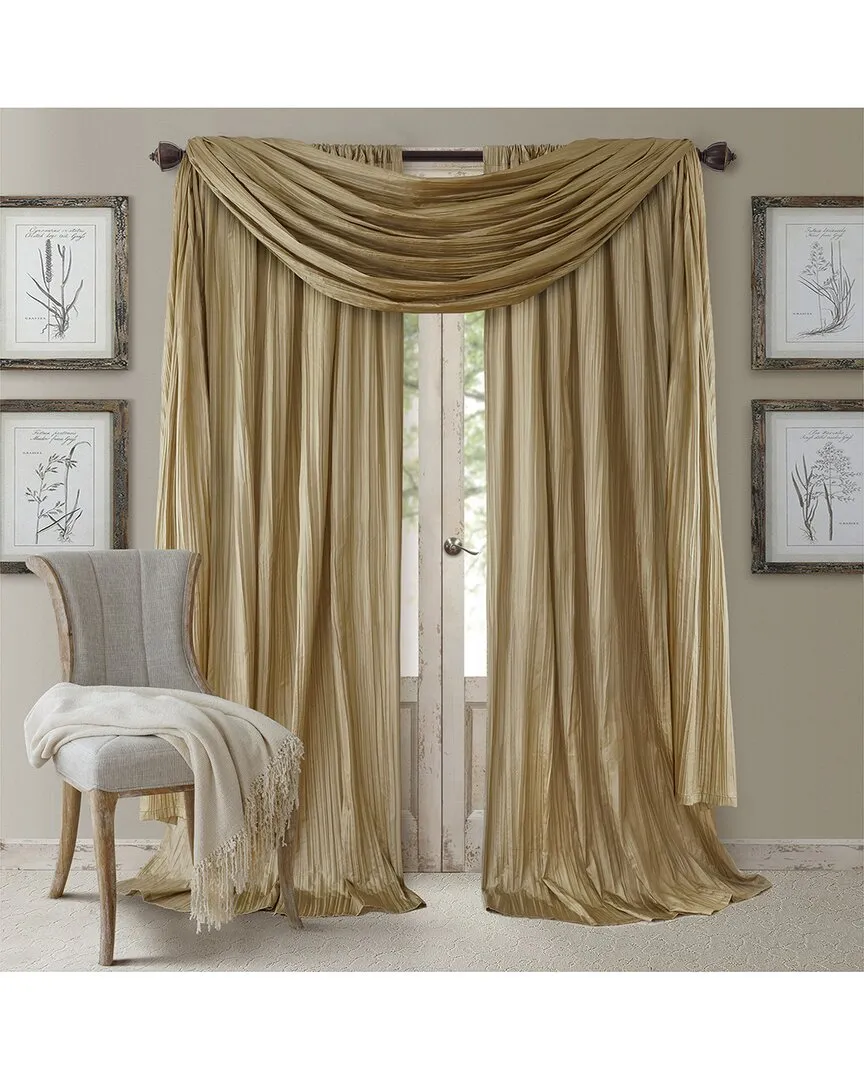 Athena Window Curtain & Scarf Set - Gold, Polyester