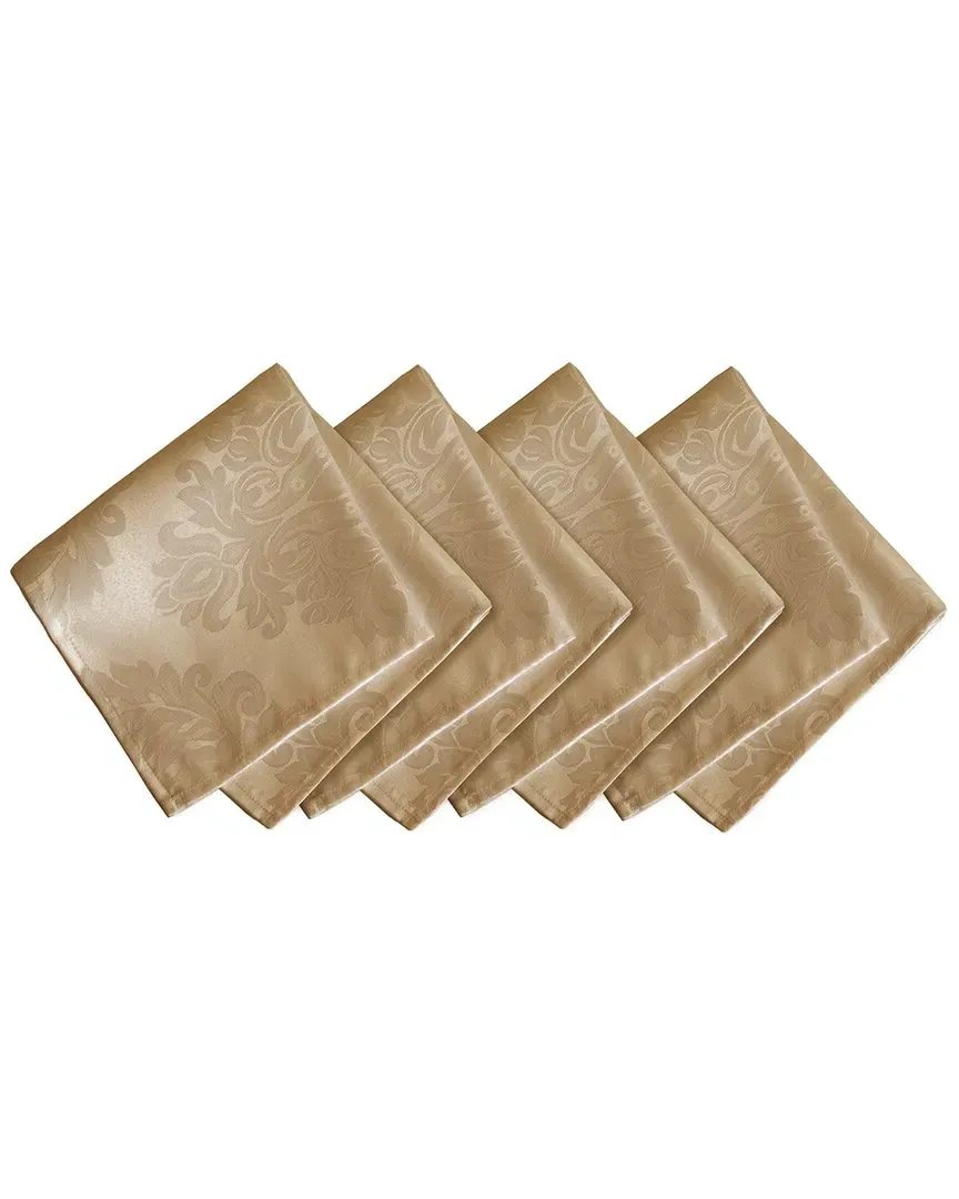 Barcelona Set of 4 Damask Napkins - Beige, Polyester