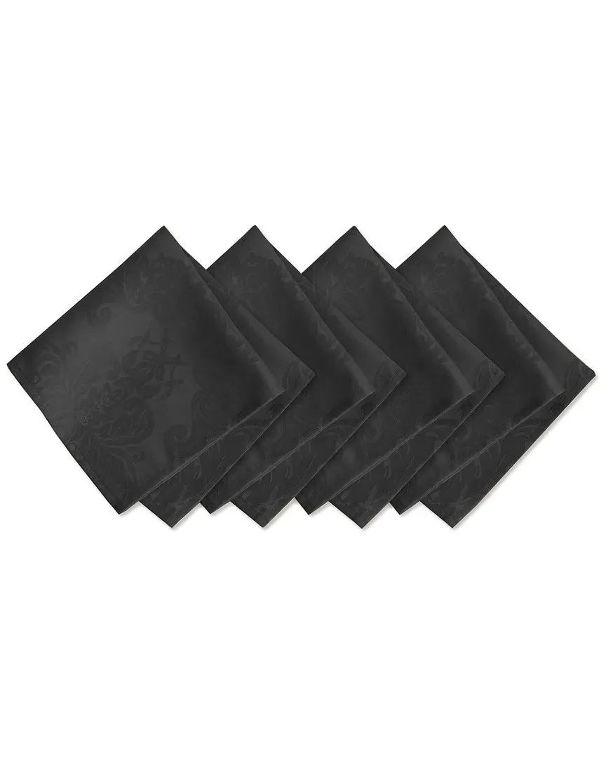 Barcelona Set of 4 Damask Napkins - Grey, Polyester