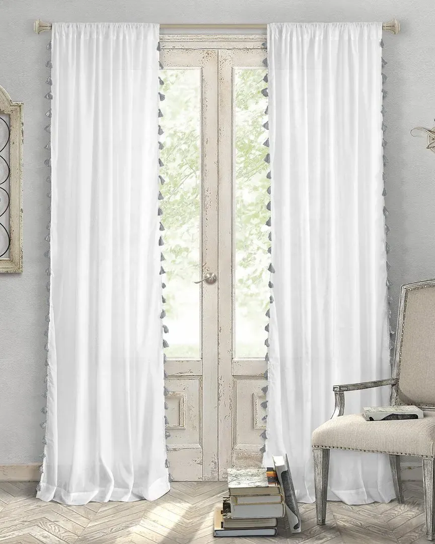 Bianca Window Curtain Panel - Grey, Cotton image
