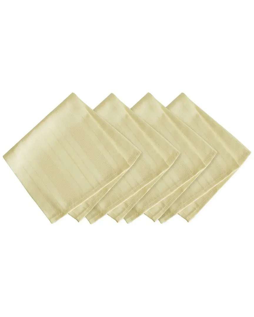 Denley Stripe Set of 4 Napkins - Ivory, Polyester