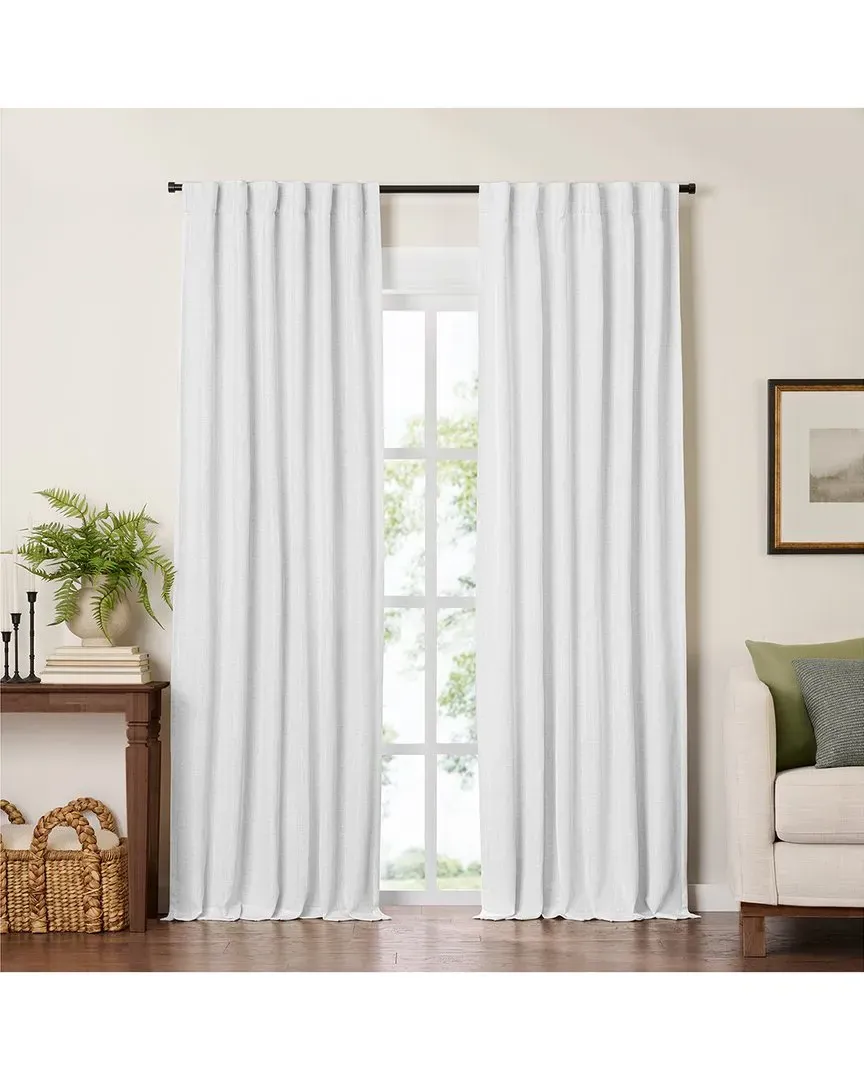 Harrow Solid Texture Blackout Curtain Panel - White