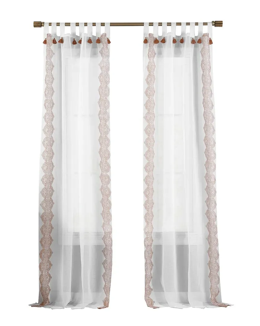 Shilo Tab Top Sheer Curtain - Terracotta, Polyester