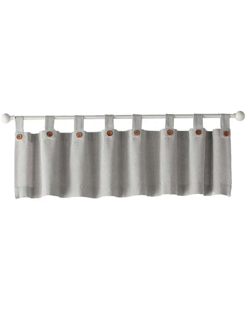 Tucker Button Window Kitchen Valance - Grey, Cotton