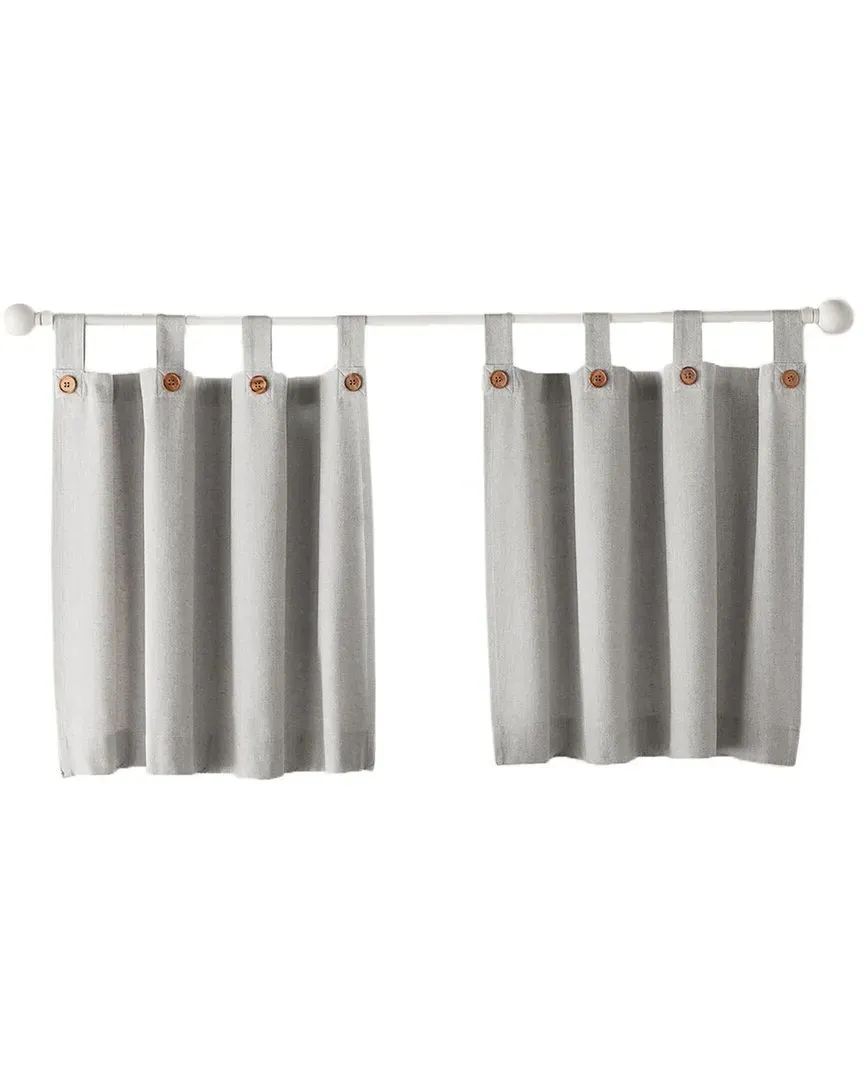 Tucker Button Window Tier Set - Grey, Cotton