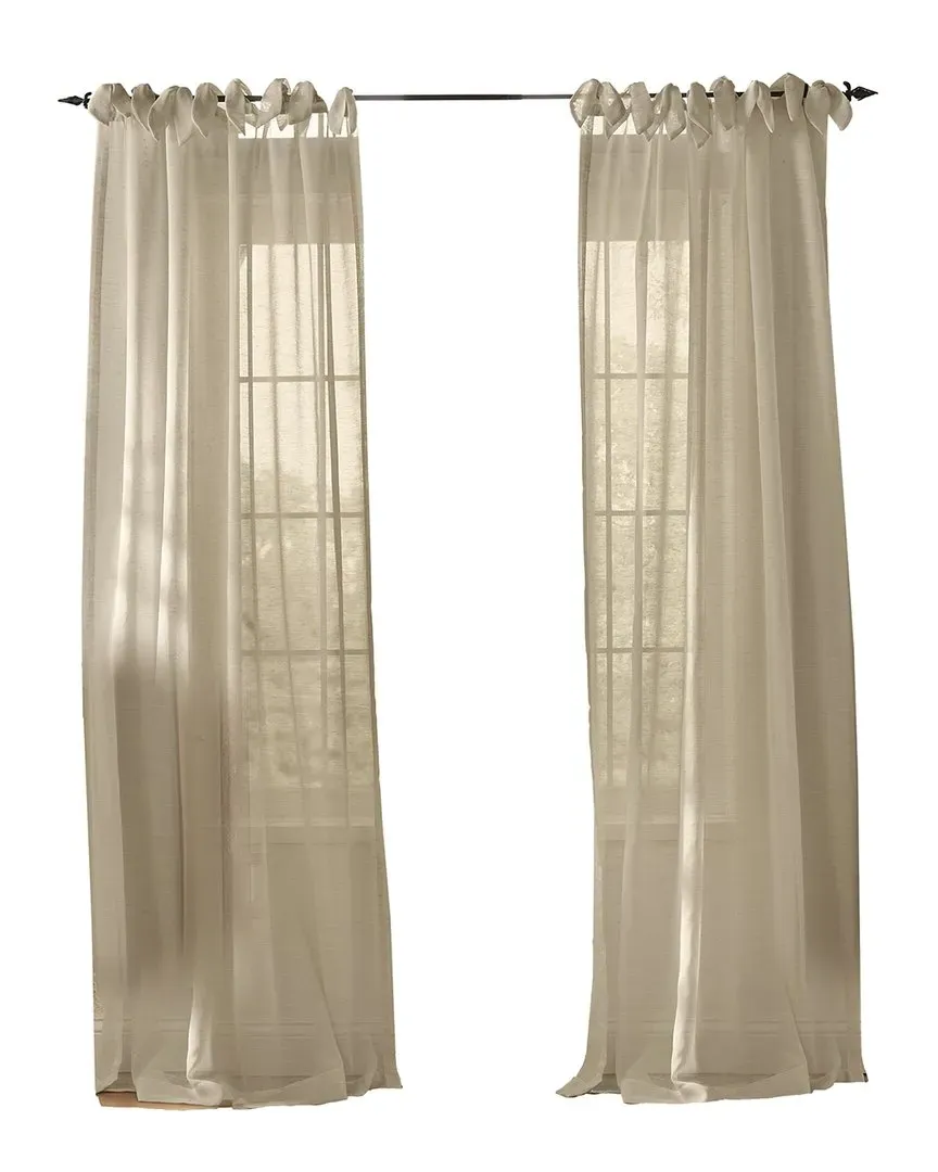 Vienna Tie-Top Sheer Curtain - Beige, Polyester Linen