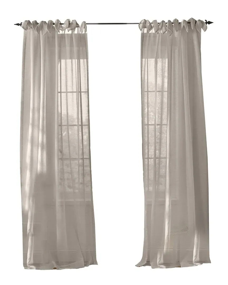 Vienna Tie-Top Sheer Curtain - Grey, Polyester Linen image