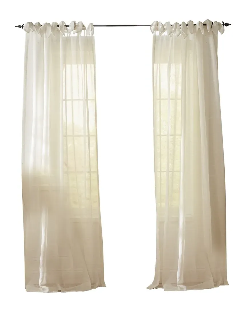 Vienna Tie-Top Sheer Curtain - Off-White, Polyester Linen
