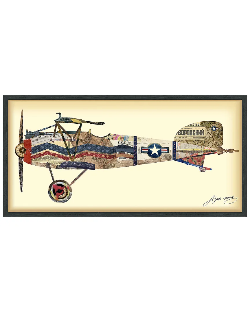 Alex Zeng Biplane #3 Framed Artwork - Black