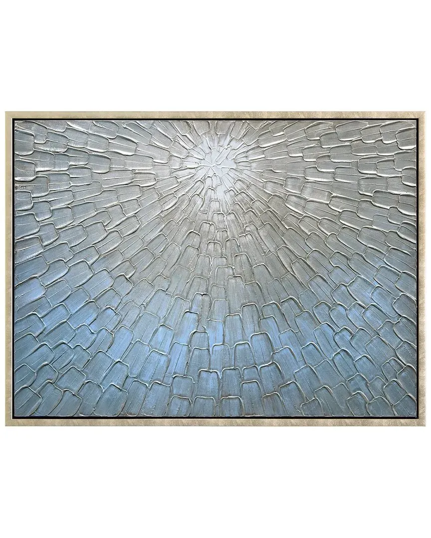 Ethereal Light Textured Metallic Hand-Painted Framed Canvas Wall Art image