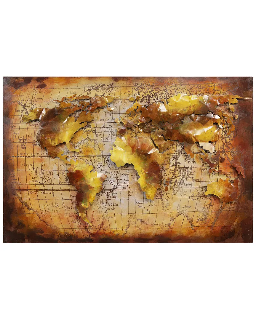 Globe Metal Wall Sculpture - Mixed Media image