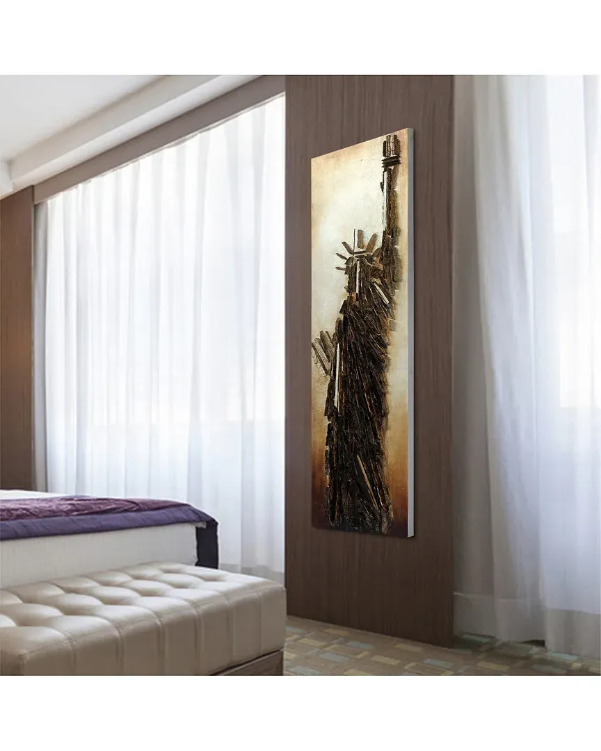 Liberty Hand Painted Wall Art Sculpture - Gold Leaf, Wood image