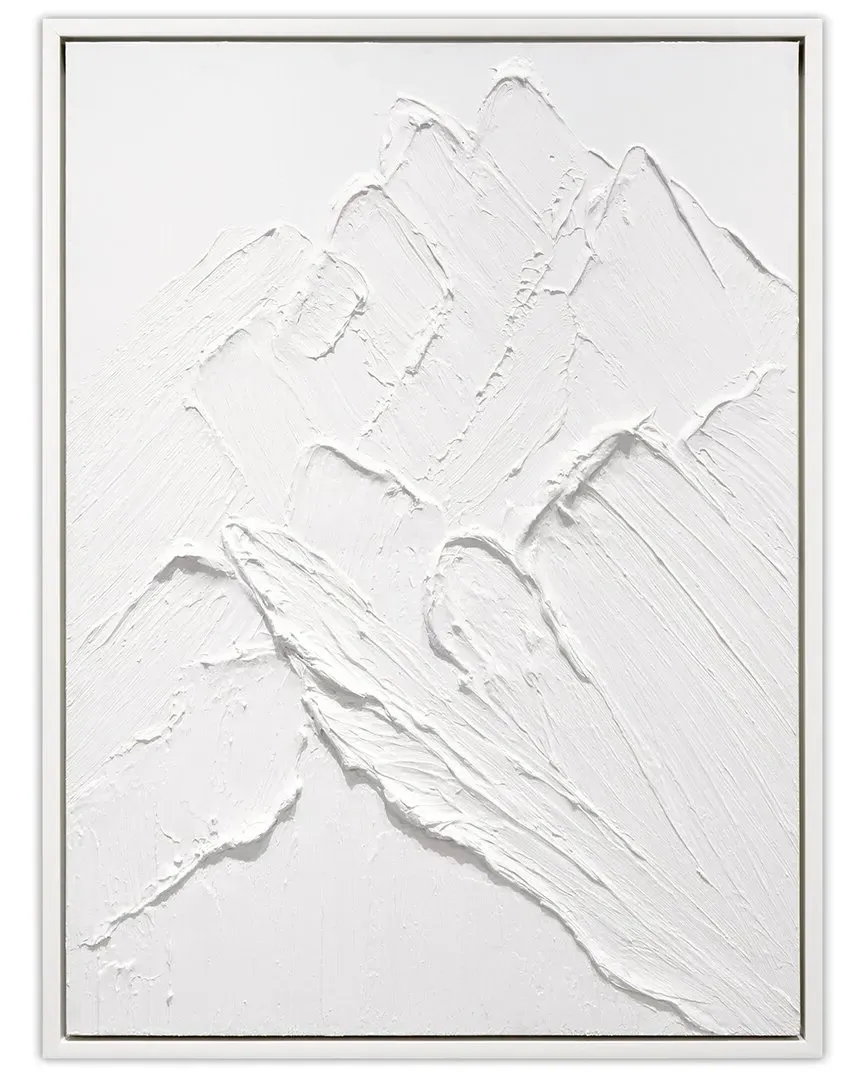 Mountain Majesty Hand-Painted Canvas Wall Art - White Wood Grain image