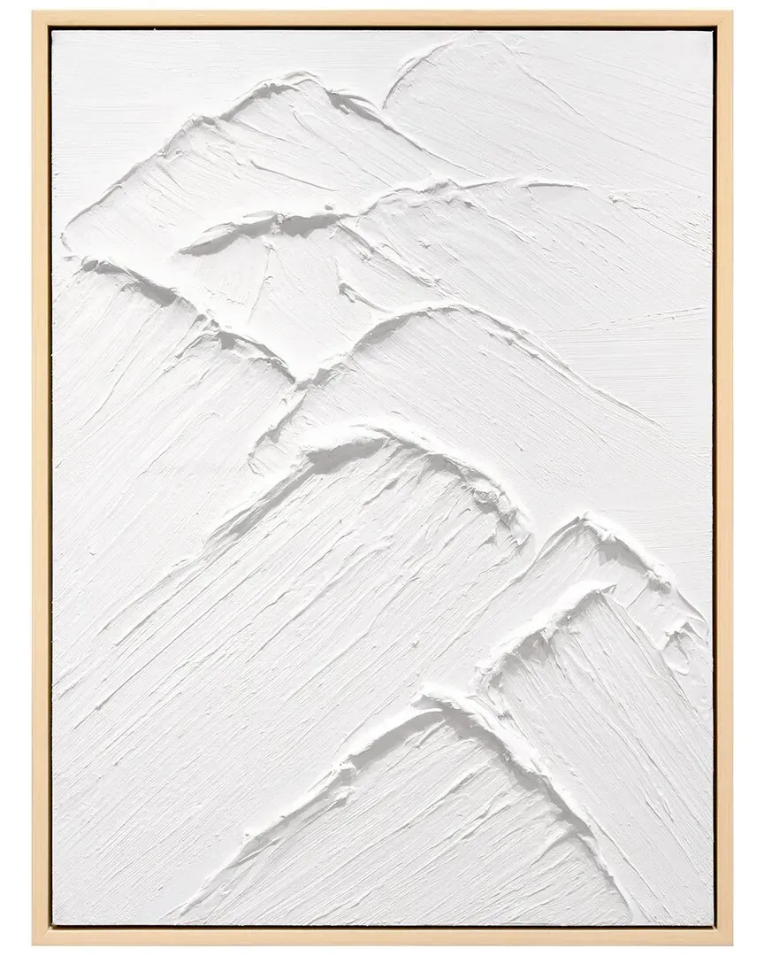 Mountain Serenity II Hand-Painted Canvas Wall Art - Light Wood