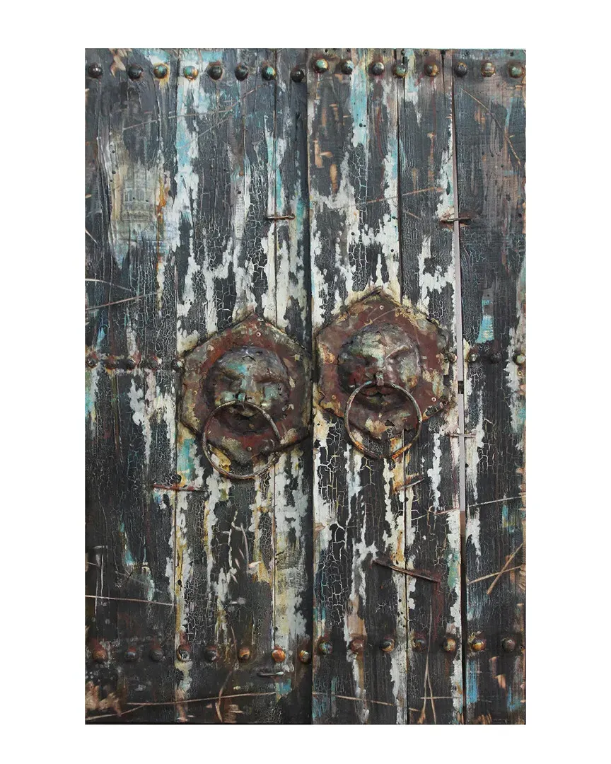 Primo Antique Wooden Doors Hand Painted Wall Art - Mixed Media image