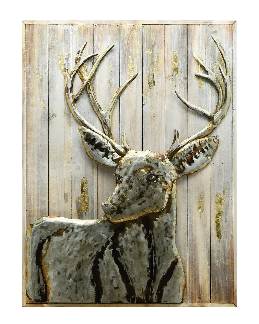 Primo Deer Hand Painted Wall Sculpture - Iron, Wood