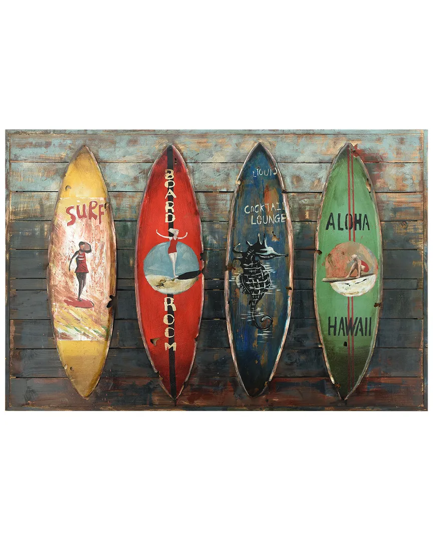 Primo Surfboards Hand Painted Wall Sculpture - Iron, Wood image