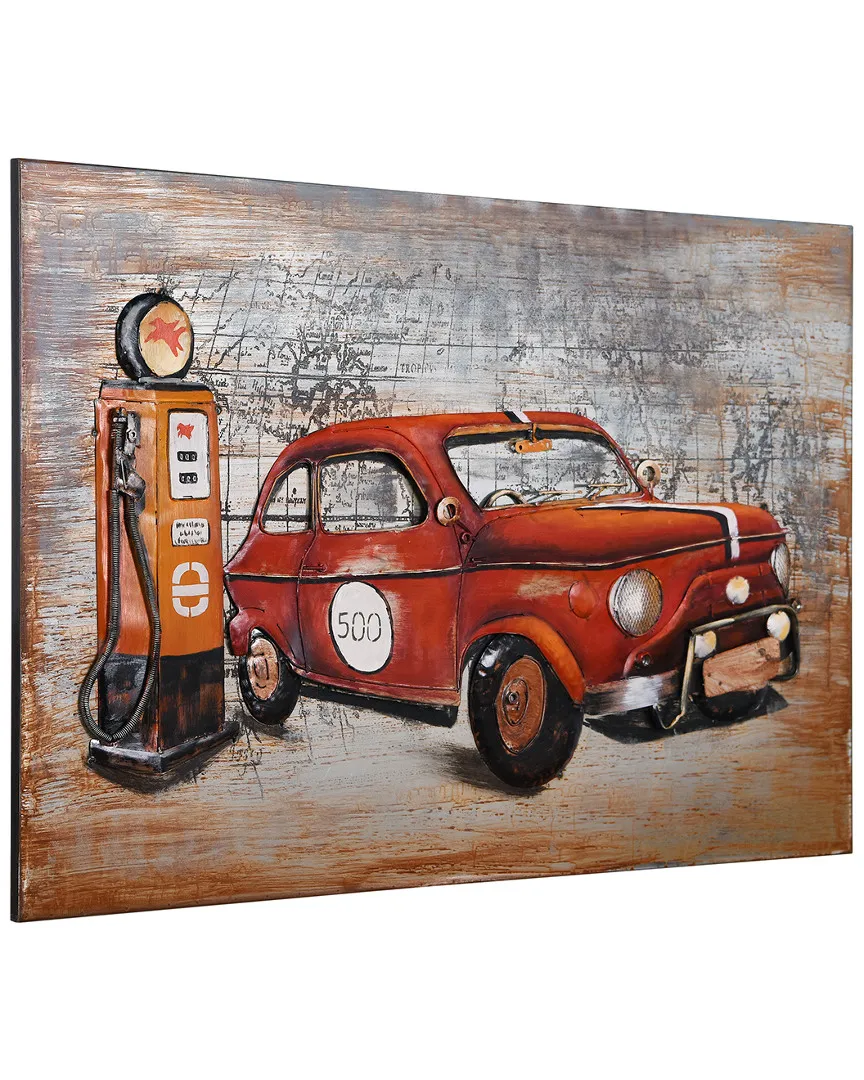 Red Car Metal Wall Sculpture - Red image