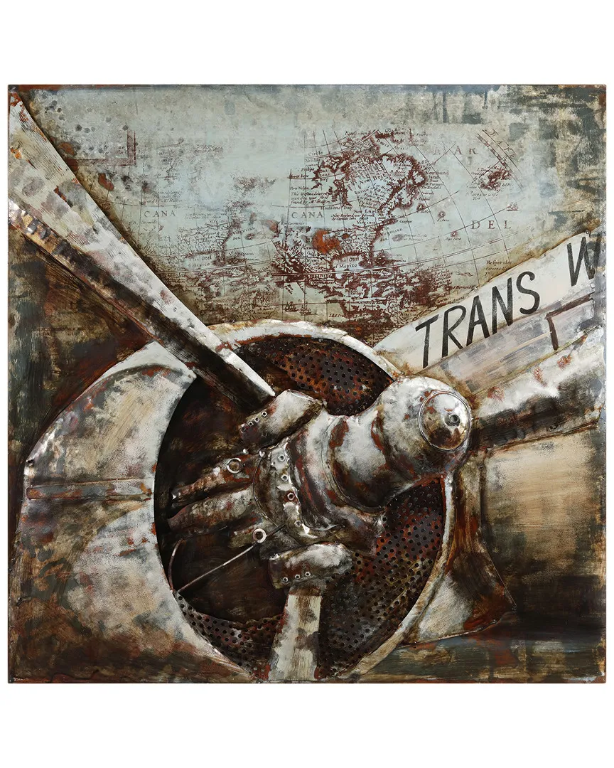 Retro Airplane 2 Metal Wall Sculpture - Iron