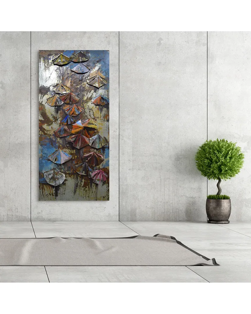 Umbrellas Metal Wall Sculpture - Mixed Media image
