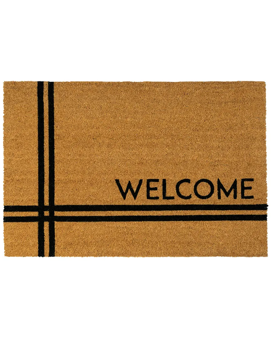 Crisscross Welcome Coir Doormat - Natural, Coconut Fiber